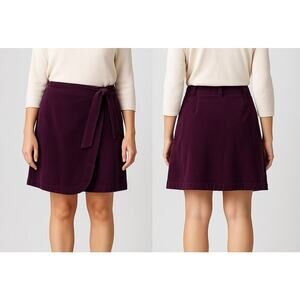 Draper James RSVP Women’s Corduroy Wrap Skirt Purple Plum Size XL NEW w/Tags